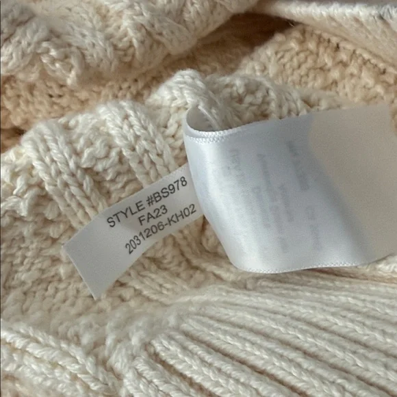 NWT J.Crew 100% Cotton Cable Knit Sweater Ivory Cream BS978 FA23 Pullover - Picture 6 of 10